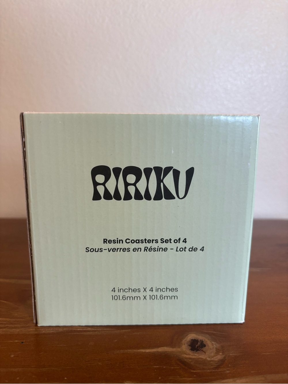 RIRIKU Resin Coasters Set of 4 — Pale Mint
